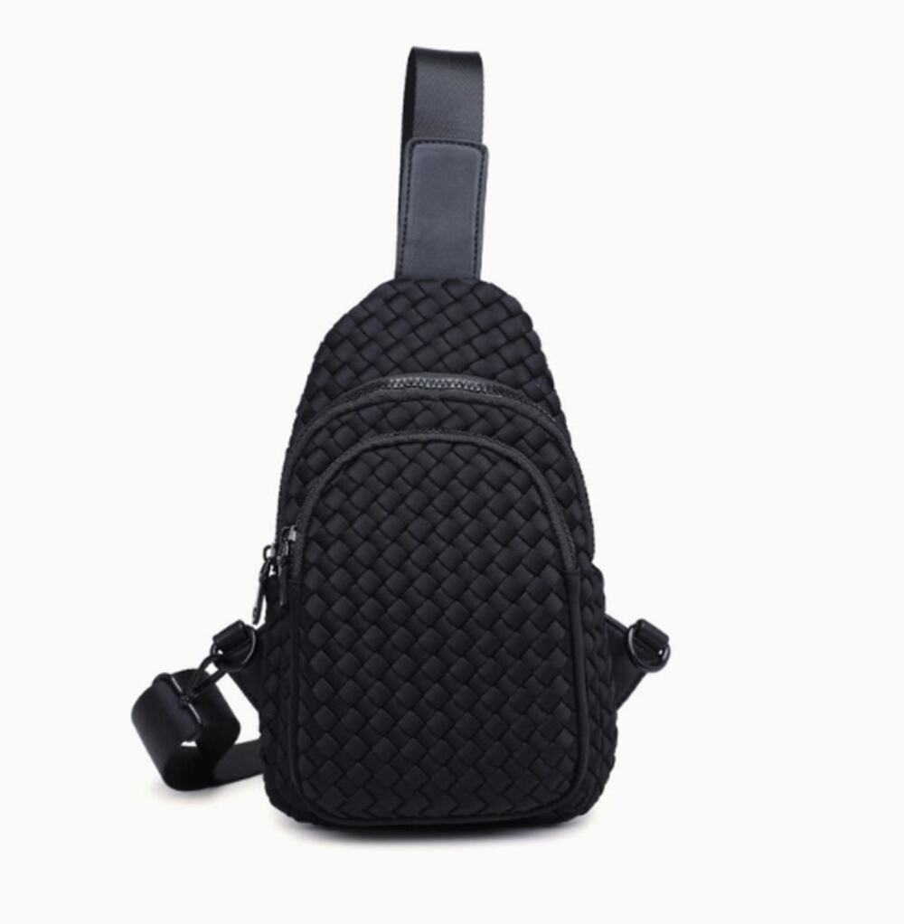 Beyond the Horizon Woven Neoprene Sling Backpack | Black
